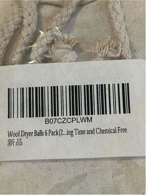 Wool Dryer Balls 6 Pack Chemical Free Bag Included New Sealed Reuseable